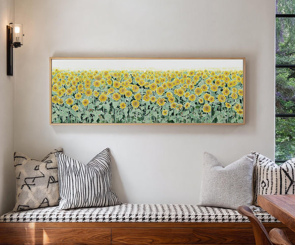 Canvas wall art in interior setting.