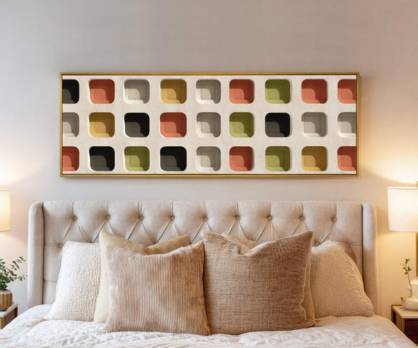 Canvas wall art in interior setting.