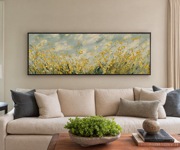 Canvas wall art in interior setting.
