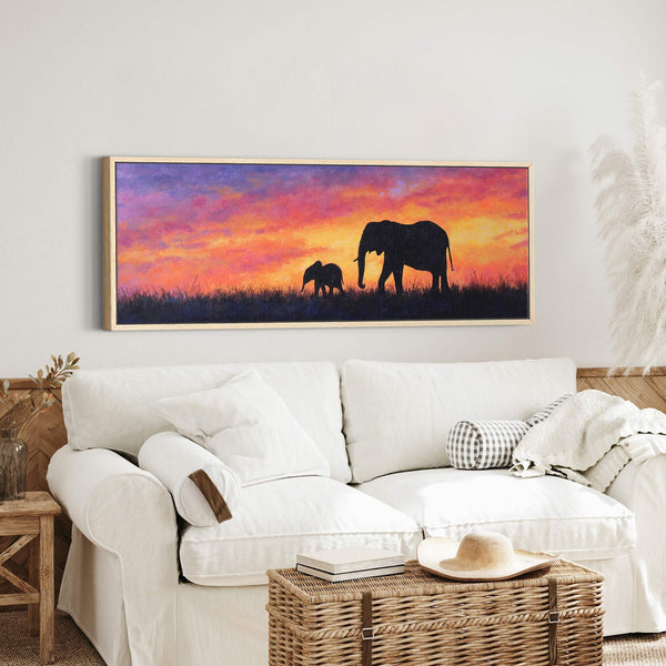 Canvas wall art in interior setting.