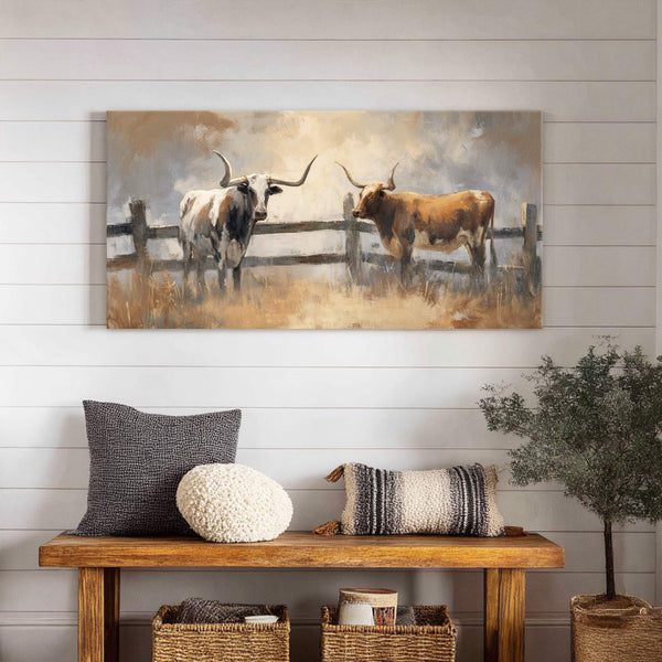 Canvas wall art in interior setting.
