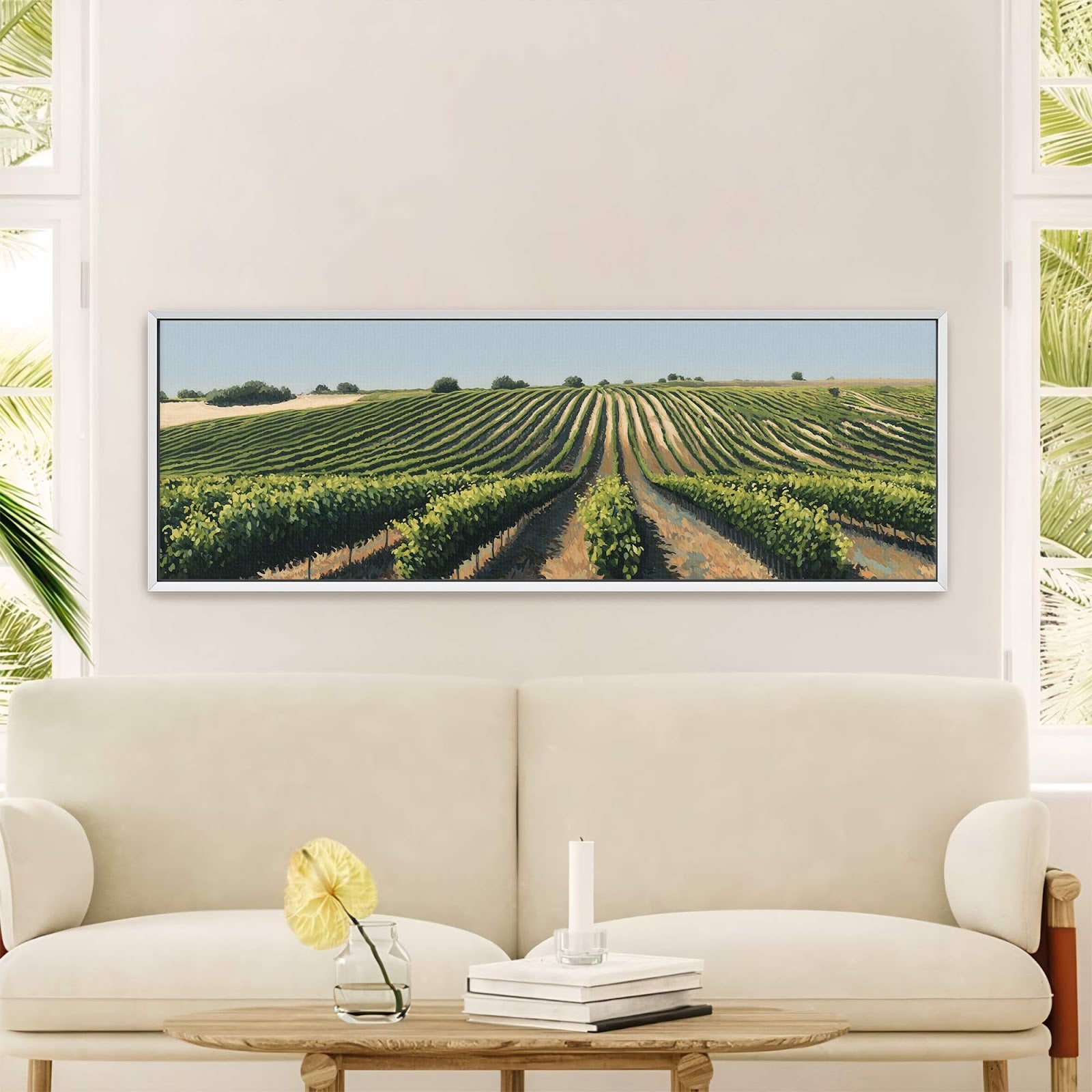 Canvas wall art in interior setting.