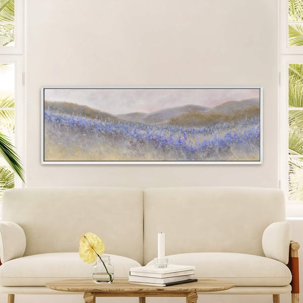 Canvas wall art in interior setting.