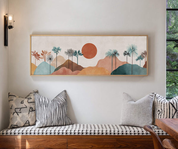 Canvas wall art in interior setting.