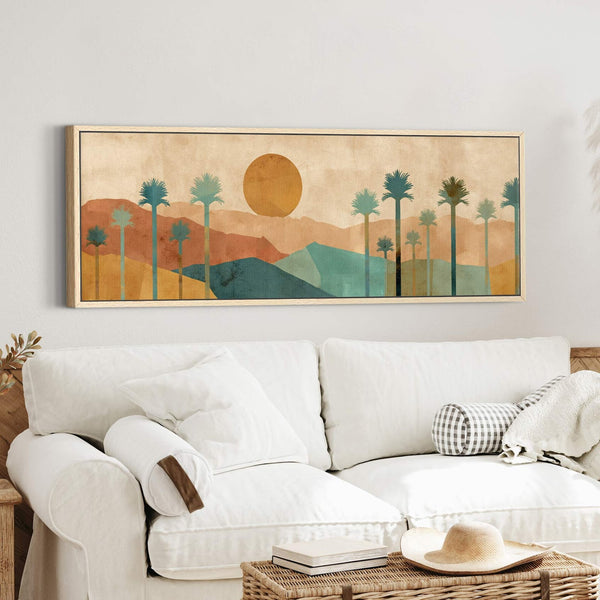 Canvas wall art in interior setting.