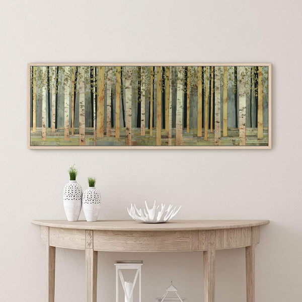 Canvas wall art in interior setting.