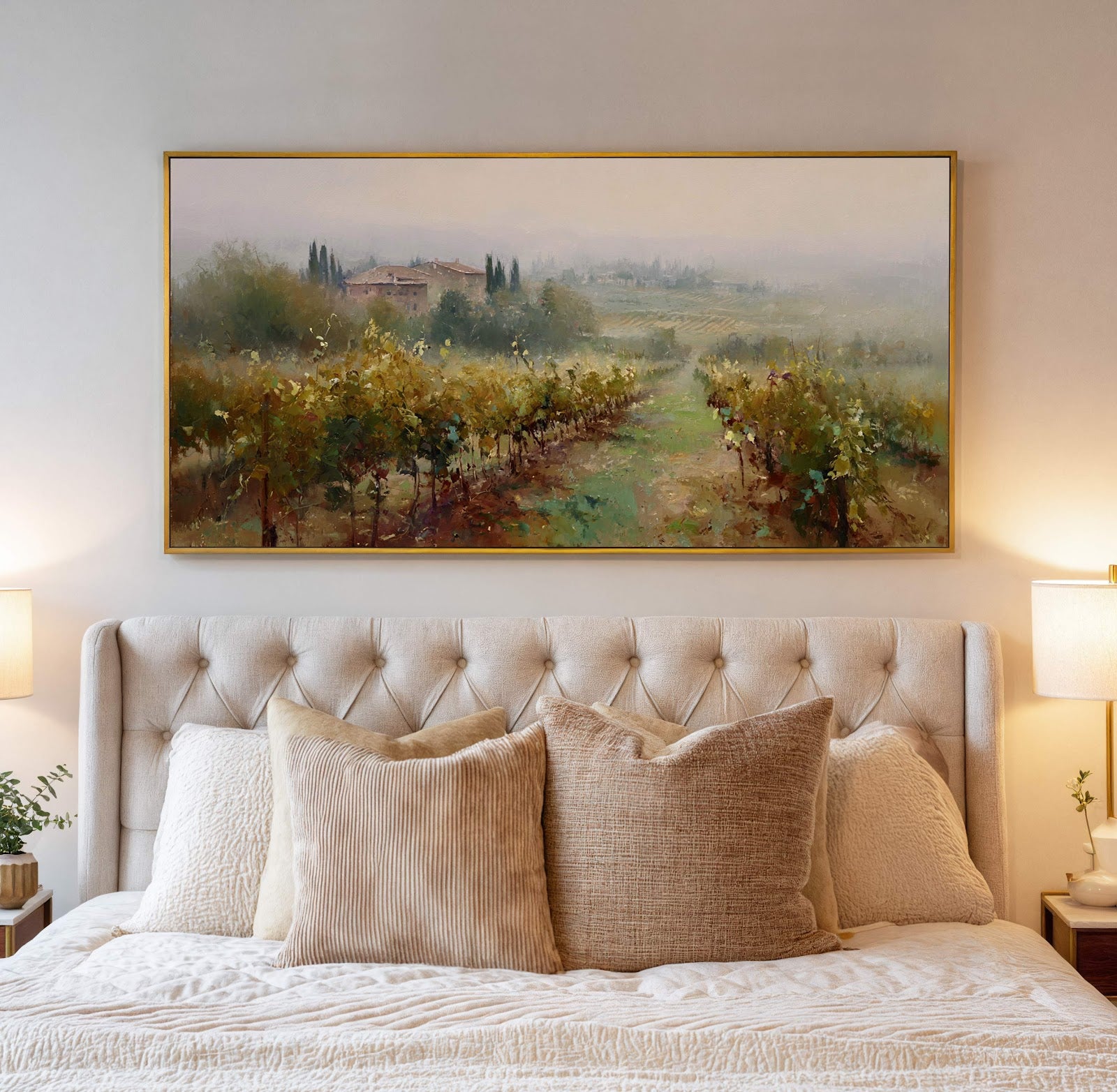 Canvas wall art in interior setting.