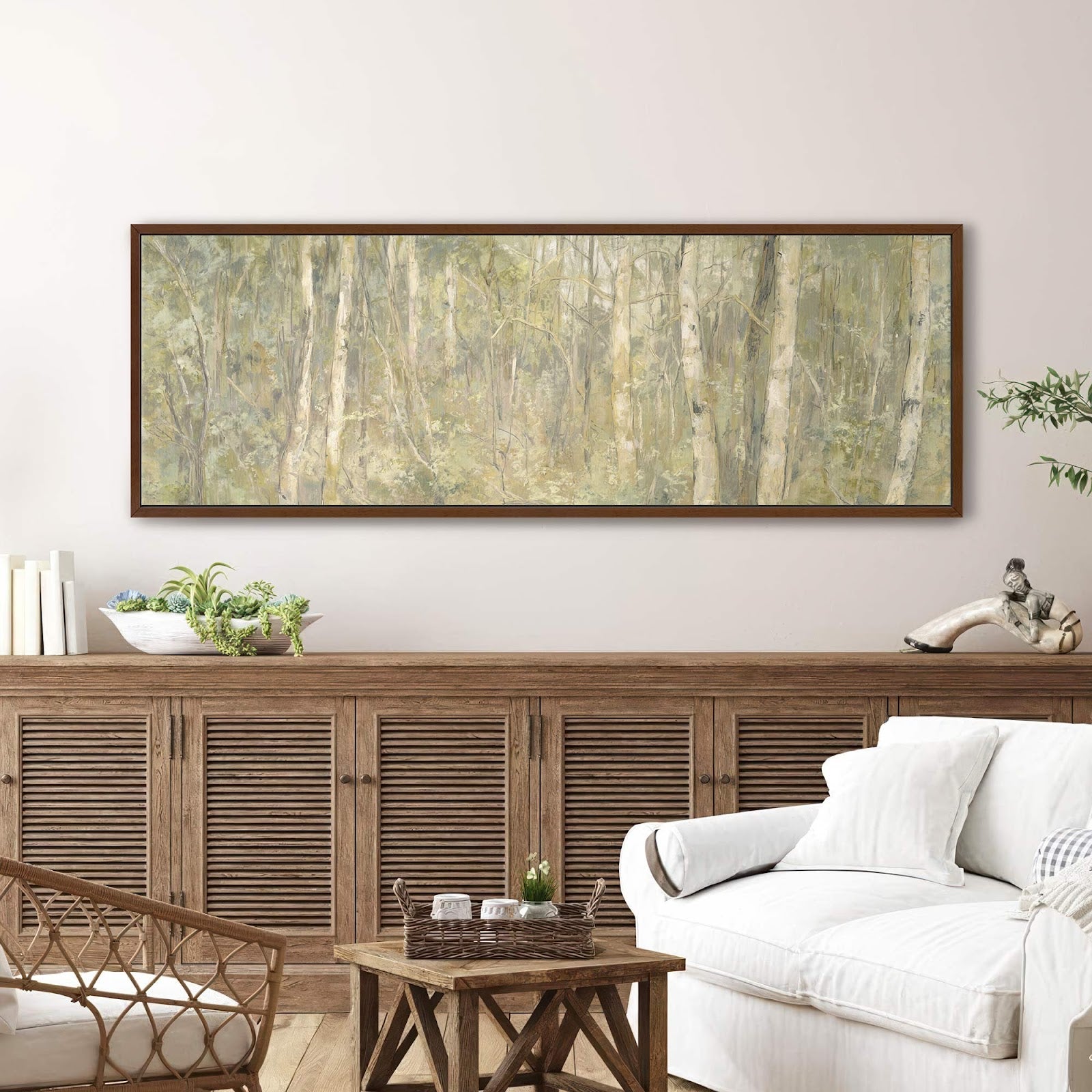 Canvas wall art in interior setting.