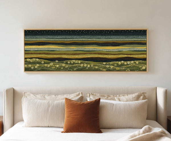 Canvas wall art in interior setting.