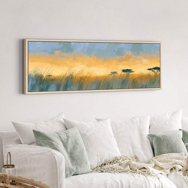 Canvas wall art in interior setting.