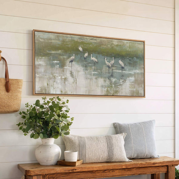 Canvas wall art in interior setting.