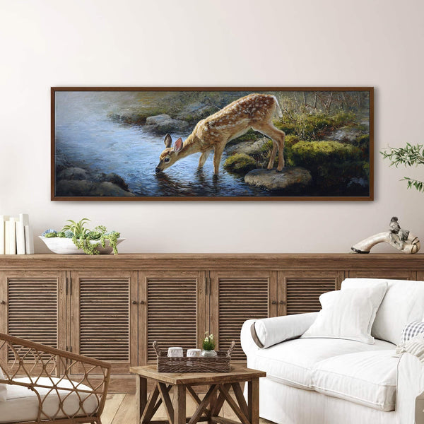 Canvas wall art in interior setting.