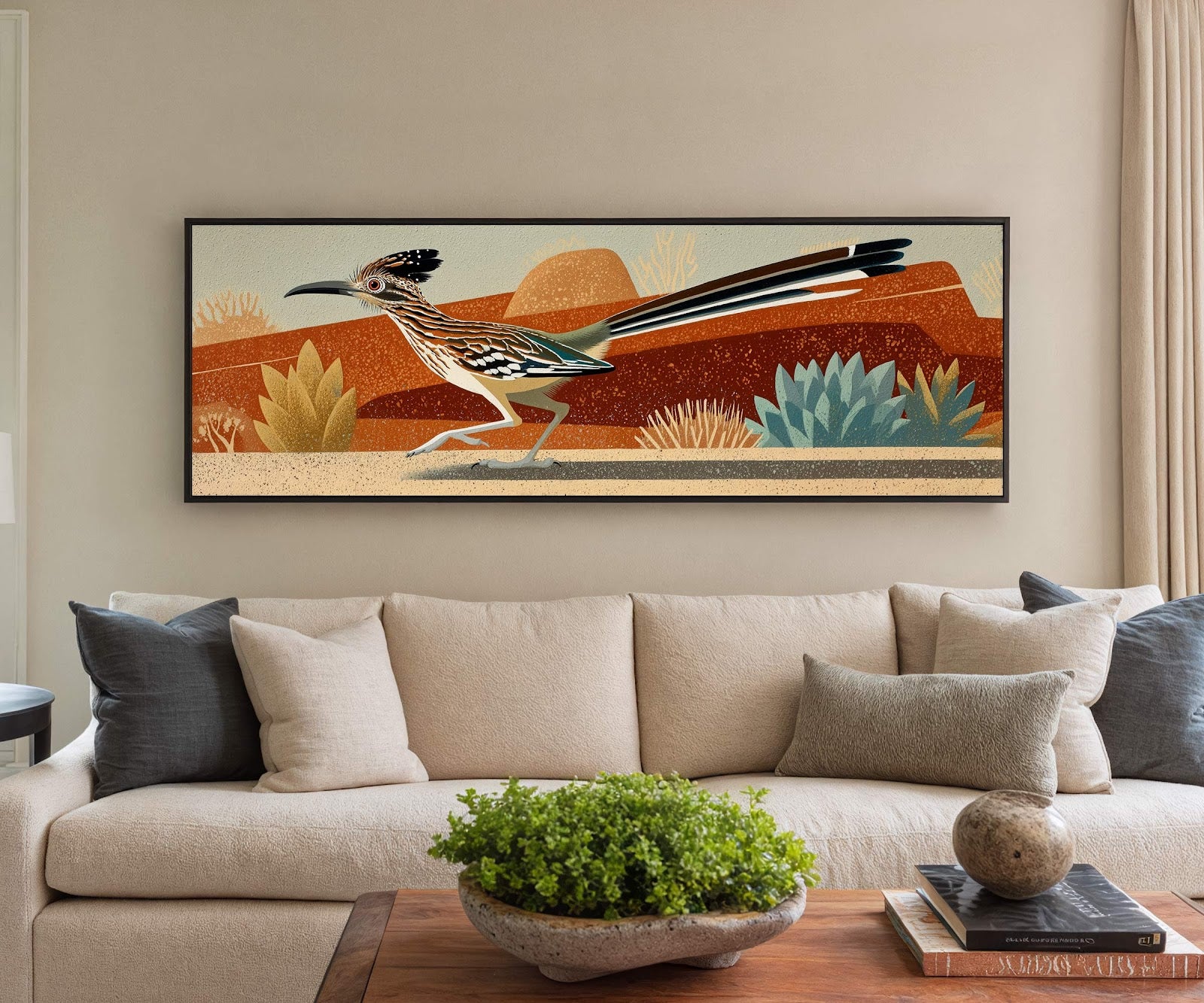 Canvas wall art in interior setting.