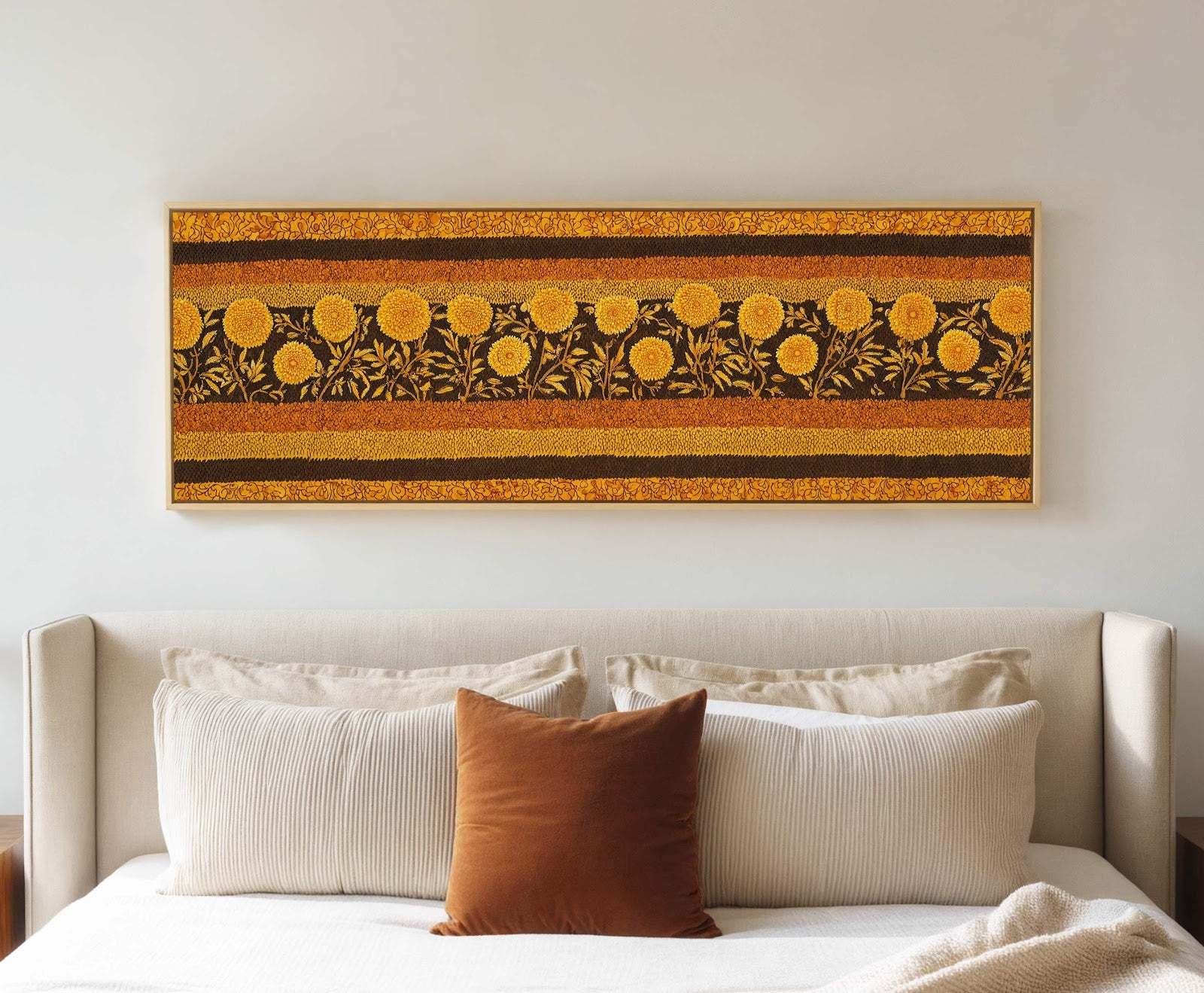 Canvas wall art in interior setting.