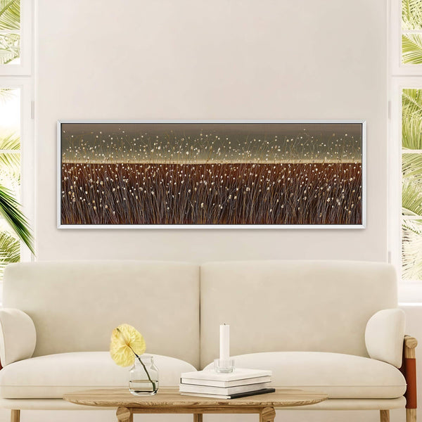 Canvas wall art in interior setting.