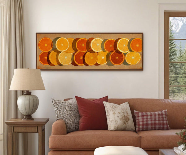 Canvas wall art in interior setting.