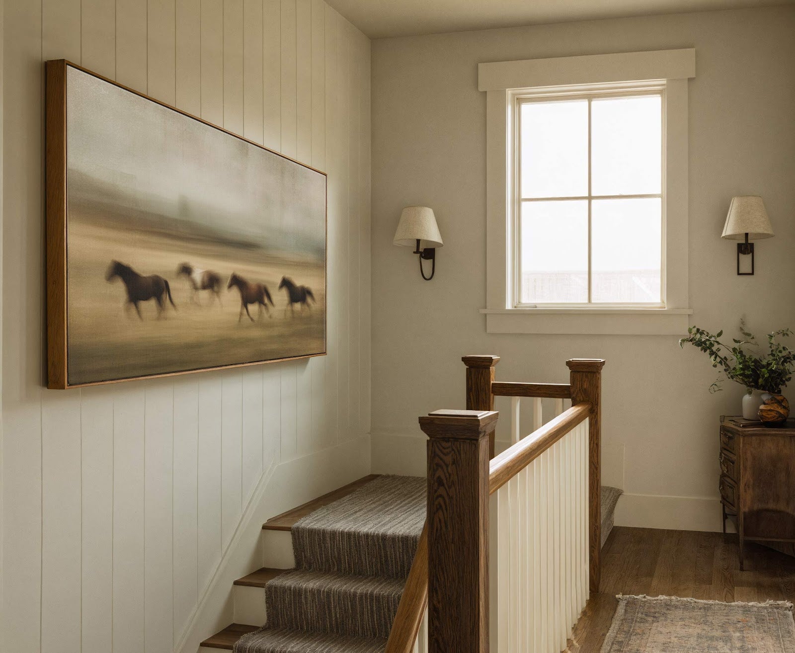 Canvas wall art in interior setting.