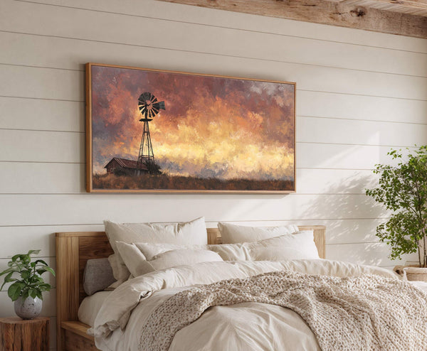 Canvas wall art in interior setting.