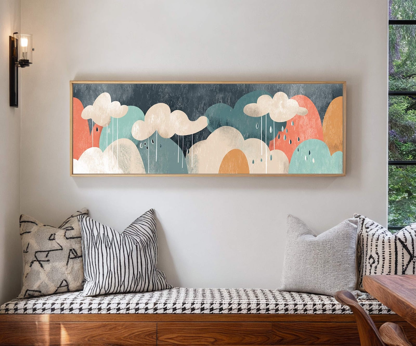 Canvas wall art in interior setting.