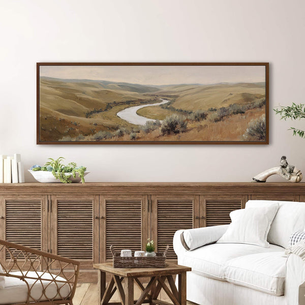 Canvas wall art in interior setting.
