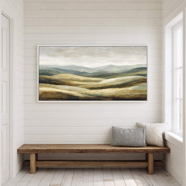Canvas wall art in interior setting.