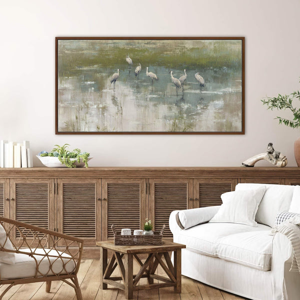 Canvas wall art in interior setting.