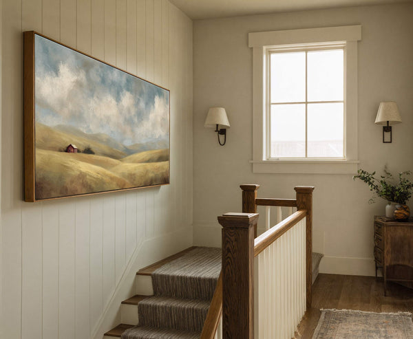 Canvas wall art in interior setting.