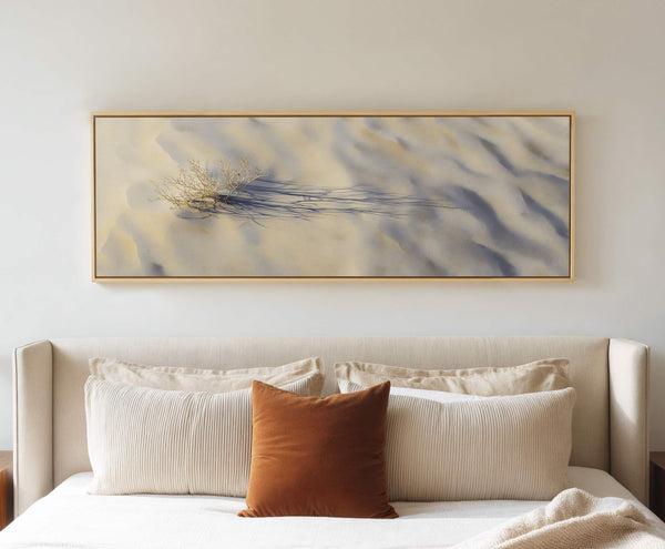 Canvas wall art in interior setting.