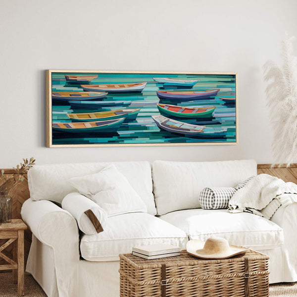 Canvas wall art in interior setting.