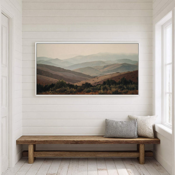 Canvas wall art in interior setting.