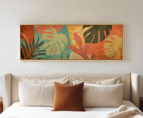 Canvas wall art in interior setting.