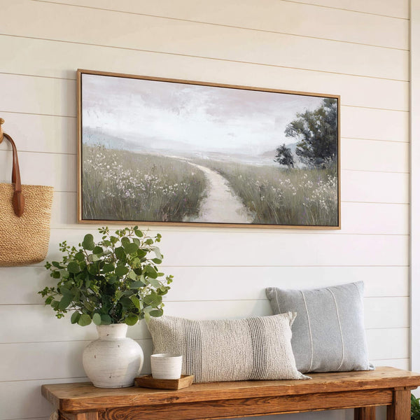 Canvas wall art in interior setting.