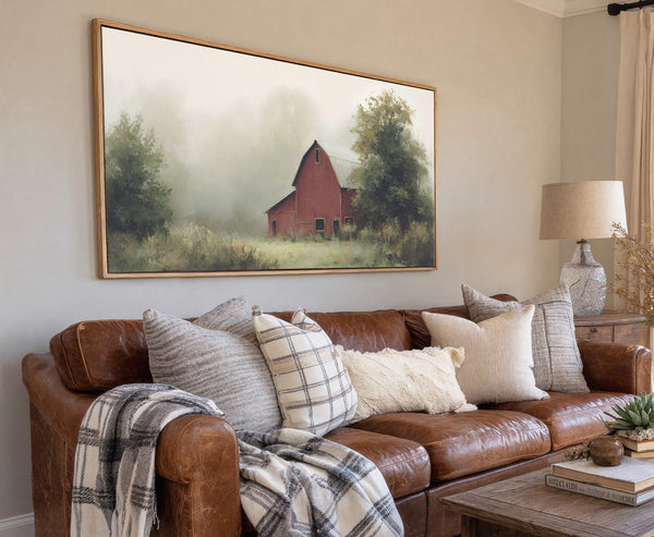 Canvas wall art in interior setting.