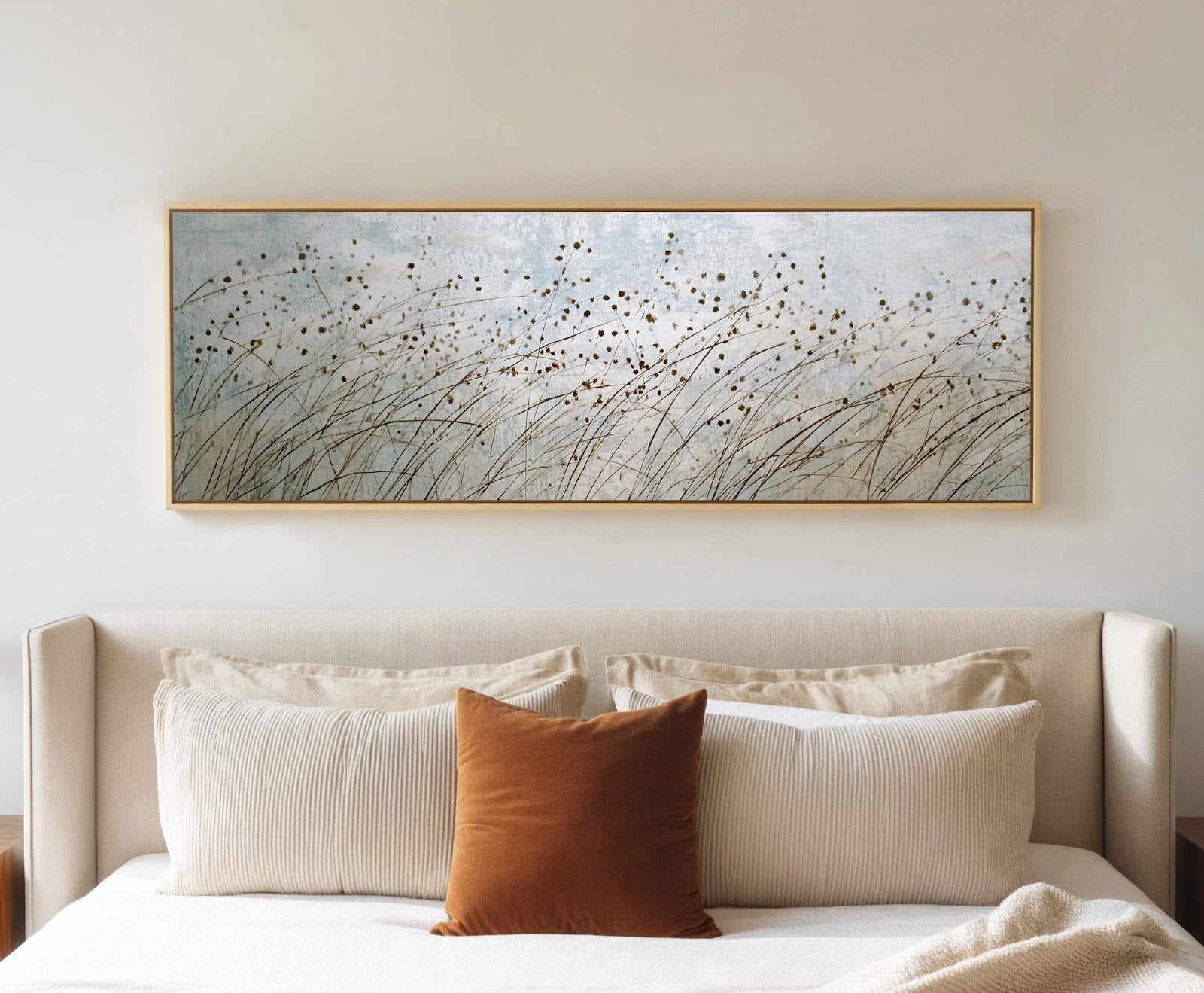 Canvas wall art in interior setting.