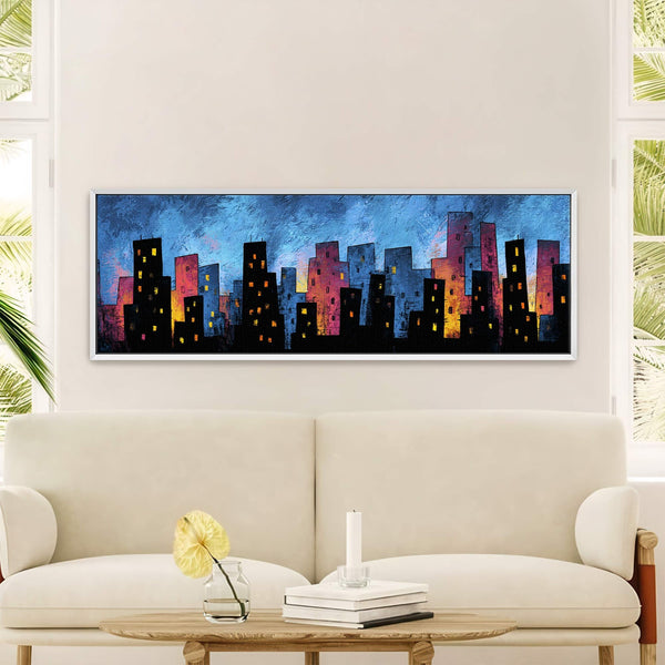 Canvas wall art in interior setting.