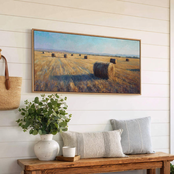 Canvas wall art in interior setting.