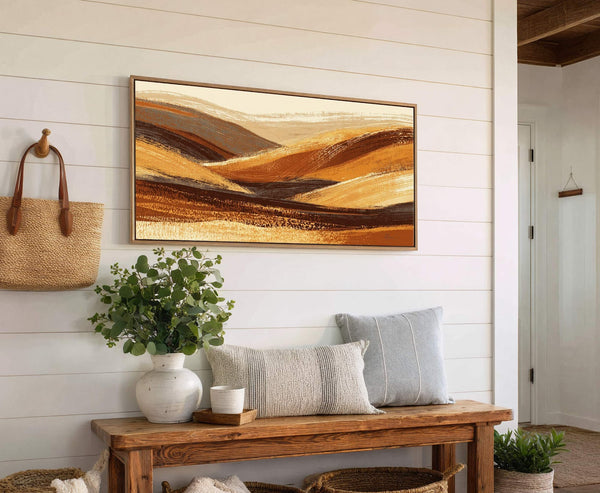 Canvas wall art in interior setting.