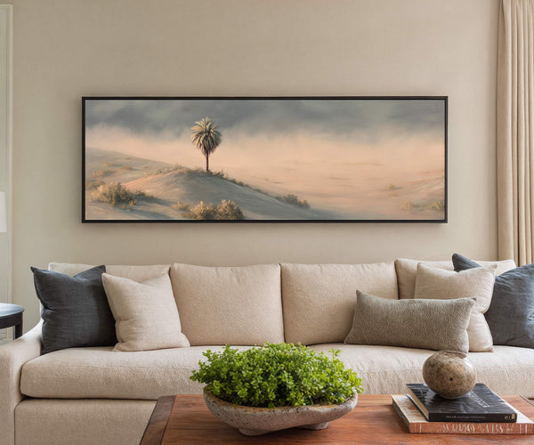 Canvas wall art in interior setting.