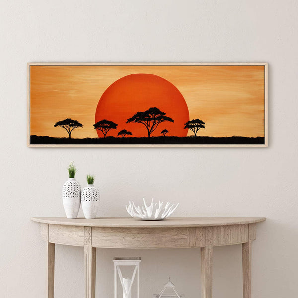 Canvas wall art in interior setting.