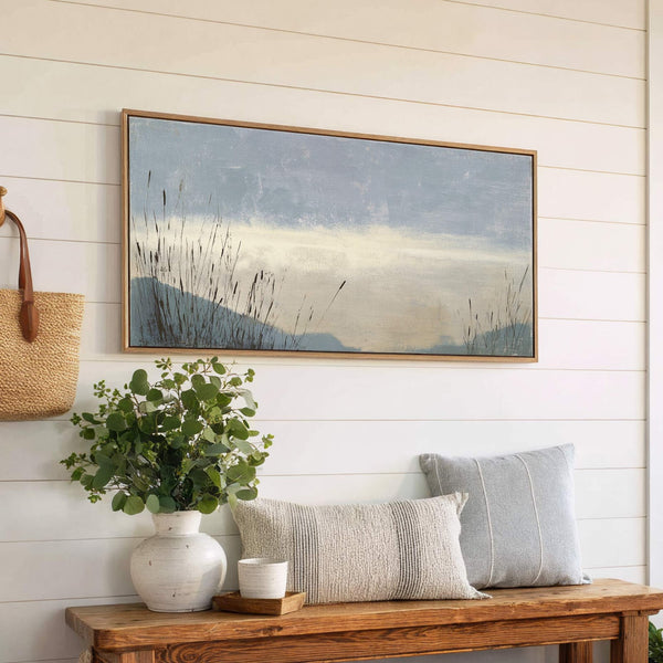 Canvas wall art in interior setting.