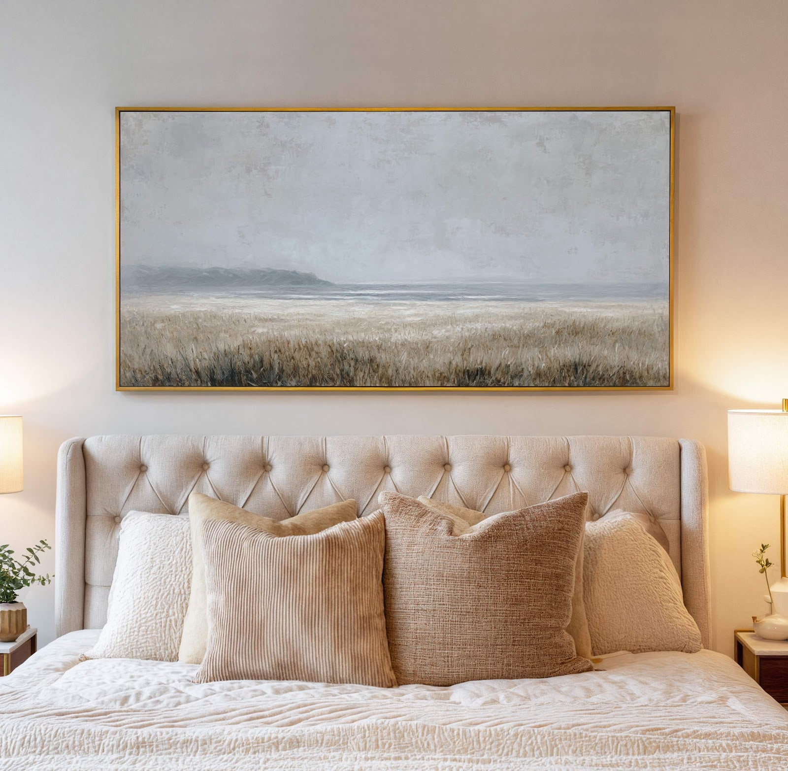 Canvas wall art in interior setting.