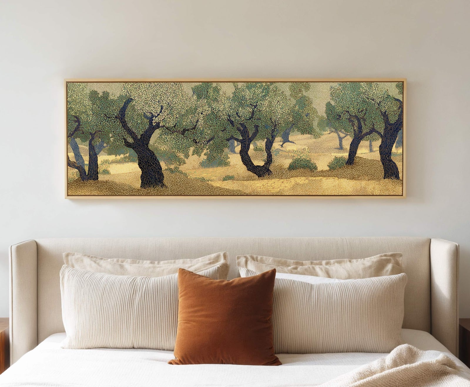 Canvas wall art in interior setting.