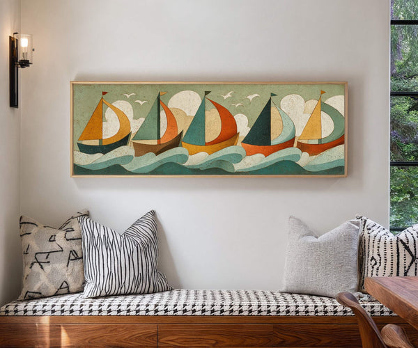 Canvas wall art in interior setting.