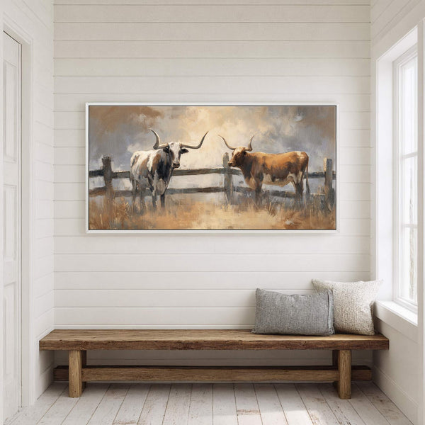 Canvas wall art in interior setting.