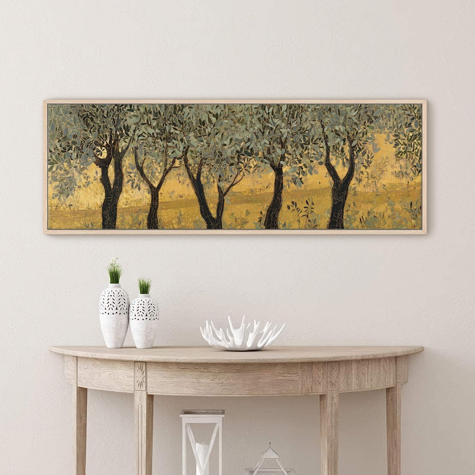 Canvas wall art in interior setting.