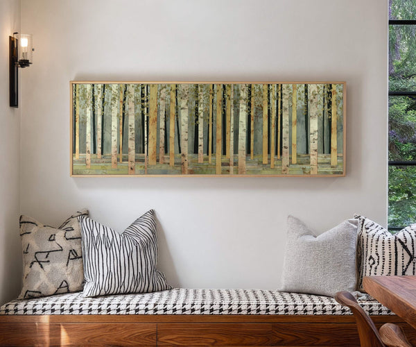 Canvas wall art in interior setting.