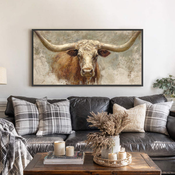 Canvas wall art in interior setting.