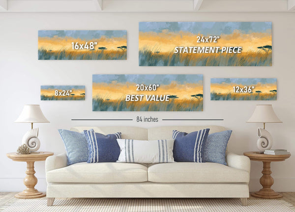 Canvas wall art in interior setting.