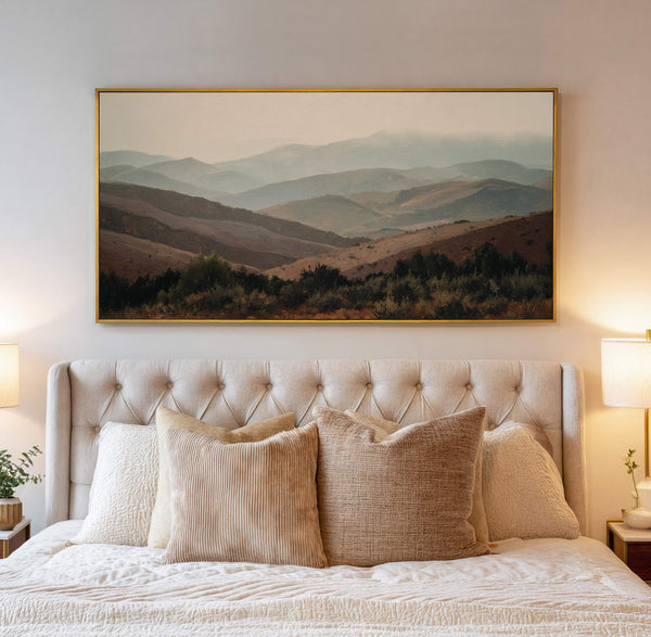 Canvas wall art in interior setting.