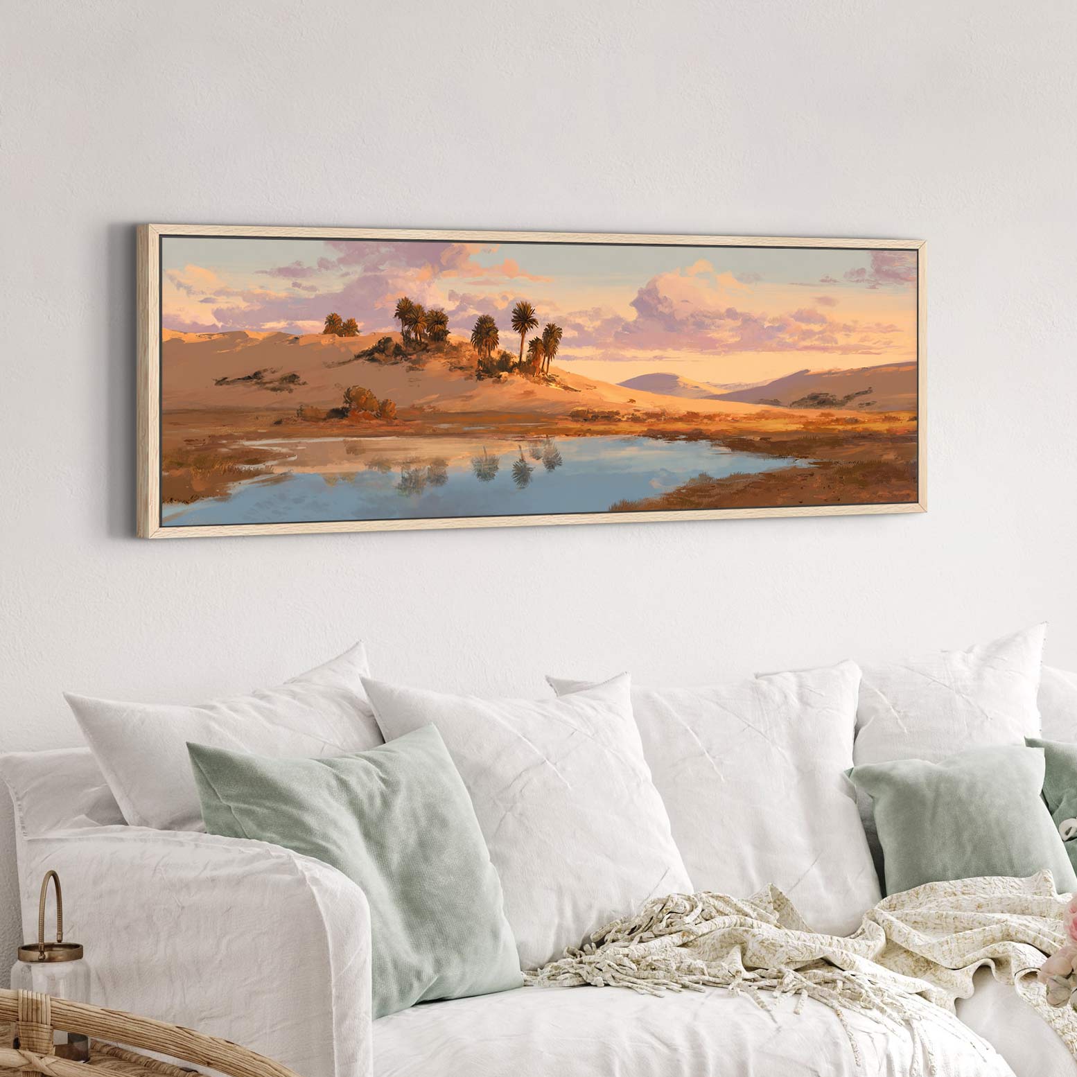 Canvas wall art in interior setting.